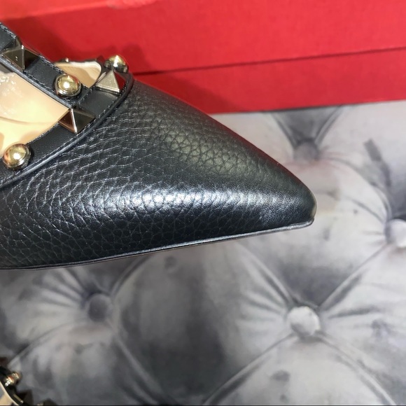 New Size 39.5 Valentino Garavani Rockstud Black Leather Pumps - Picture 7 of 10